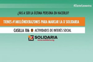 Banner informativo sobre la X Solidaria en la declaración de la renta