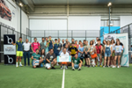 foto de familia durante el I torneo de Pádel de Burgos en beneficio de ASPAYM CyL